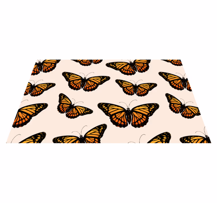 Alfombra vinílica de animales motivo de mariposa vibrante - TenVinilo