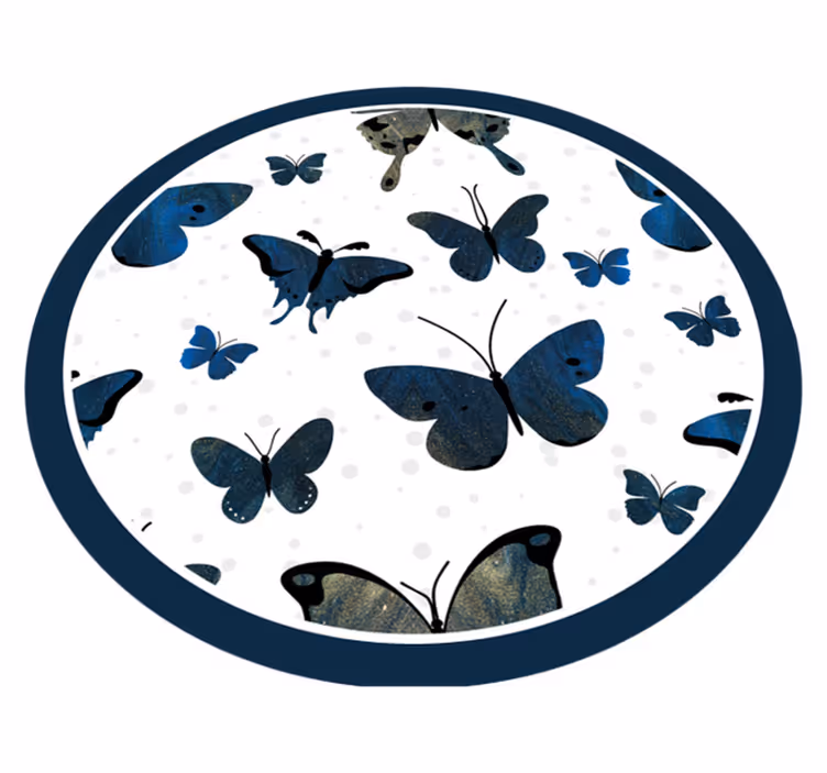 Alfombra vinílica de animales motivo de mariposas azules - TenVinilo