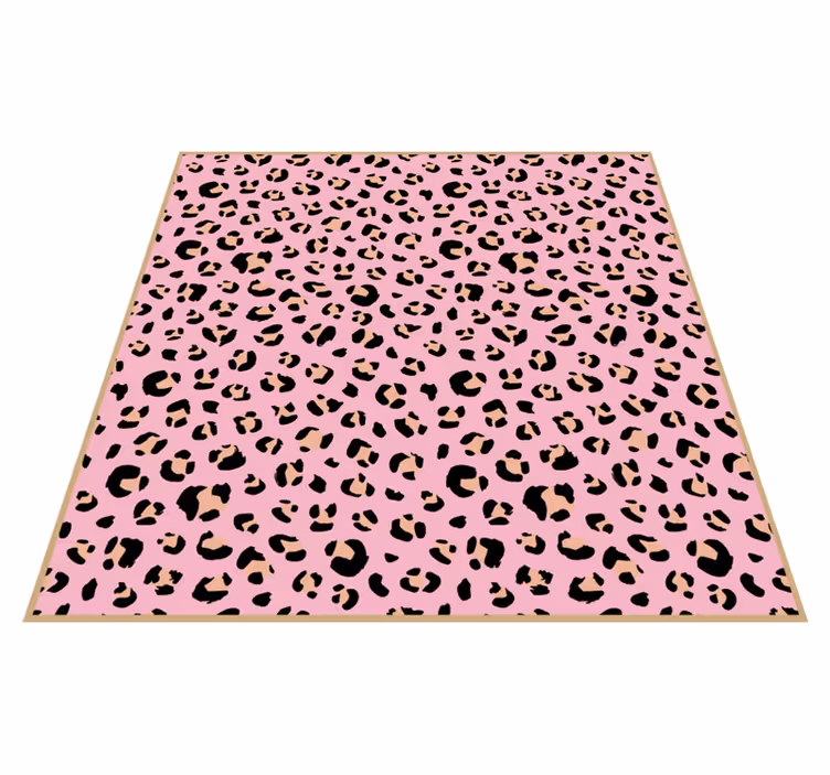 Alfombra vinílica animal print estampado leopardo rosa chic - TenVinilo