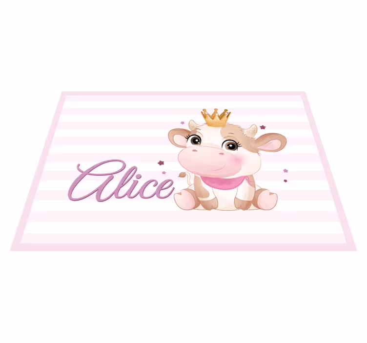 Alfombra vinílica personalizable vacita linda - TenVinilo