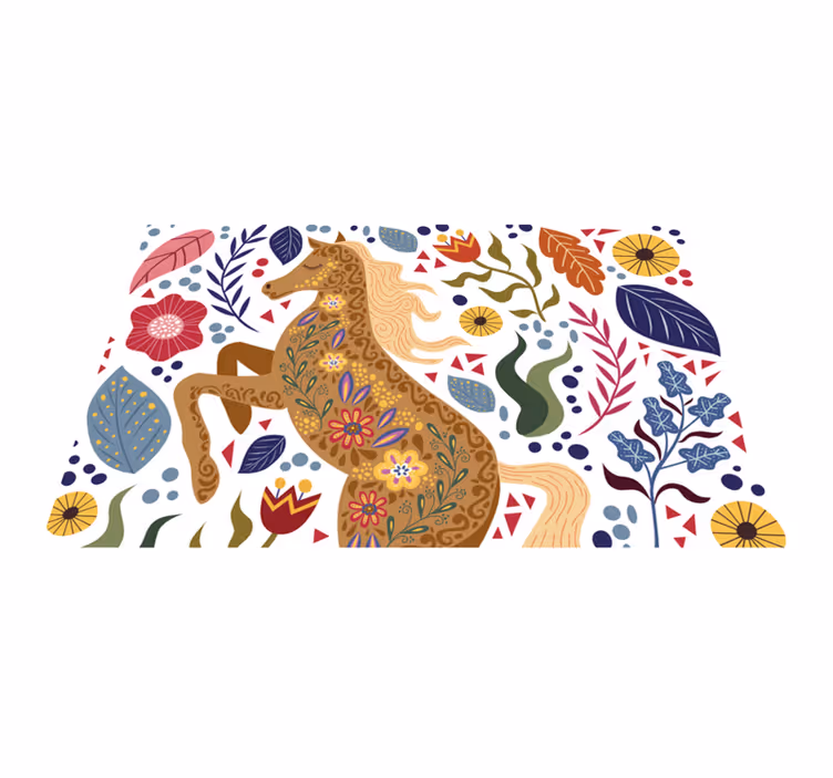 Alfombra vinílica de animales arte de caballo majestuoso - TenVinilo
