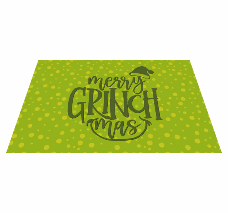 Alfombra vinílica navidad Diseño original feliz grinchmas - TenVinilo