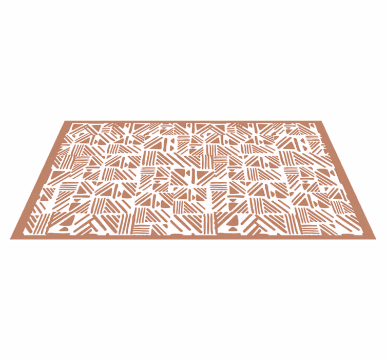 Alfombra vinílica geométrica patrón contrastante - TenVinilo