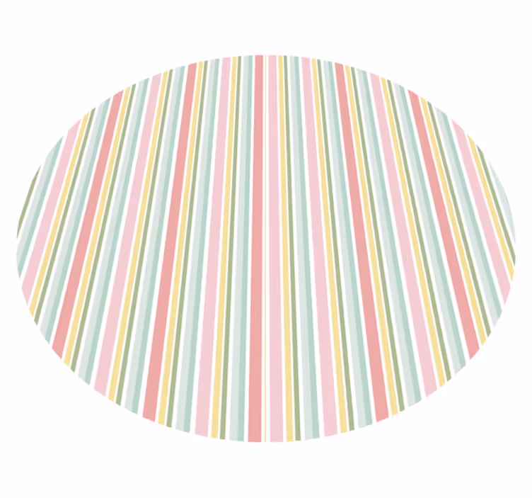 Alfombra vinilo redonda Diseño de rayas multicolor pastel horizon - TenVinilo