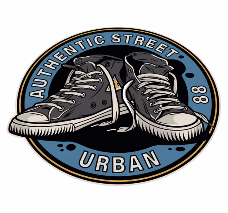 Alfombra vinílica vintage Ilustración de zapatos converse de los  - TenVinilo