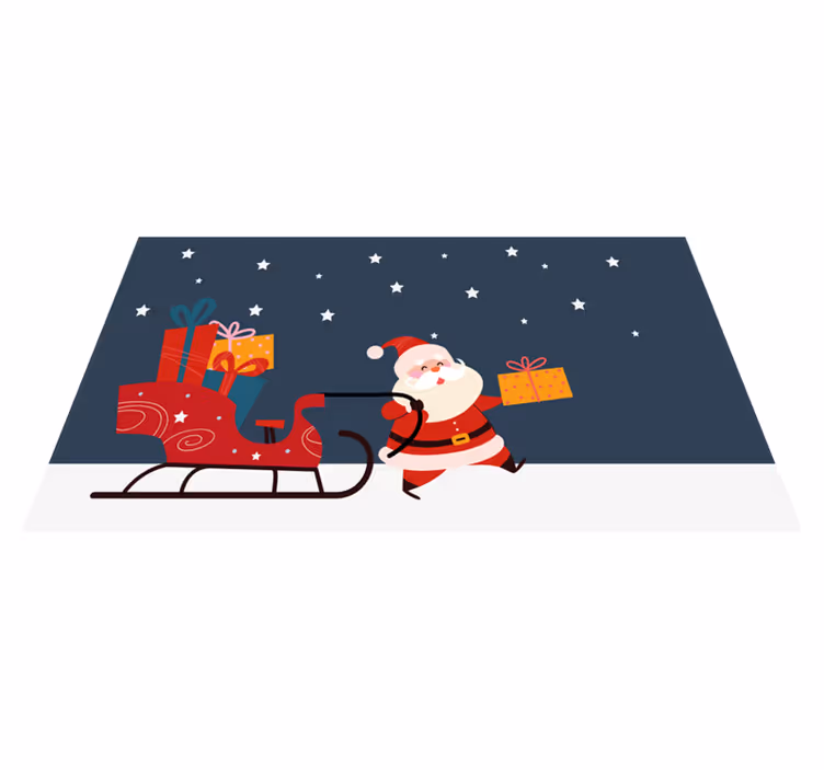 Alfombra vinílica navidad el alegre trineo de papá noel - TenVinilo