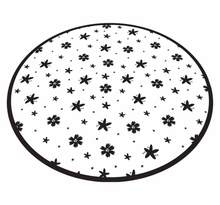 Alfombra vinílica flores estrella floral - TenVinilo