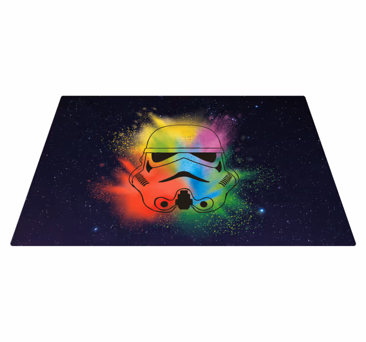 Alfombra vinílica infantil cara colorida de stormtrooper - TenVinilo