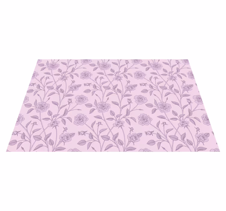Alfombra vinílica flores patrón floral de lavanda - TenVinilo