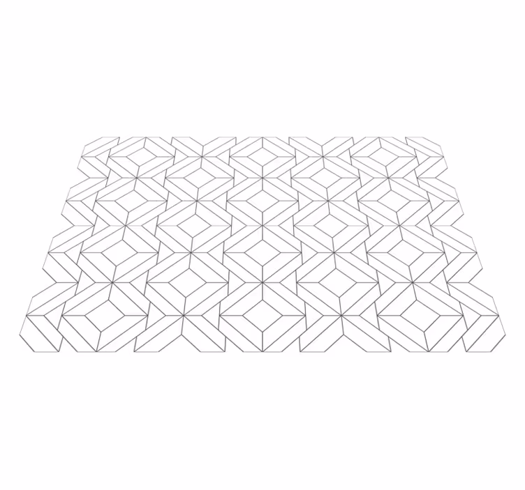 Alfombra vinílica nórdica Patrón geométrico japandi blanco - TenVinilo