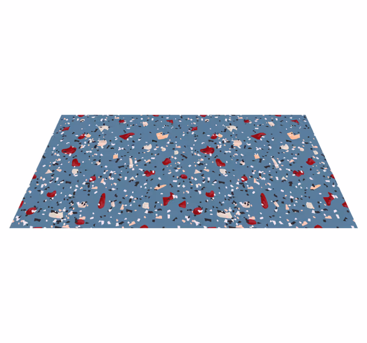 Alfombra vinílica textura formas coloridas audaces - TenVinilo