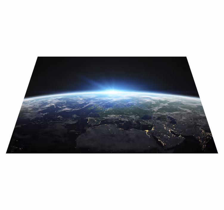 Alfombra vinílica dormitorio lugar planeta astronomía - TenVinilo