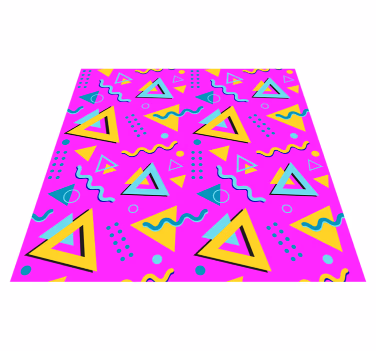 Alfombra vinílica geométrica estilo memphis 80s - TenVinilo