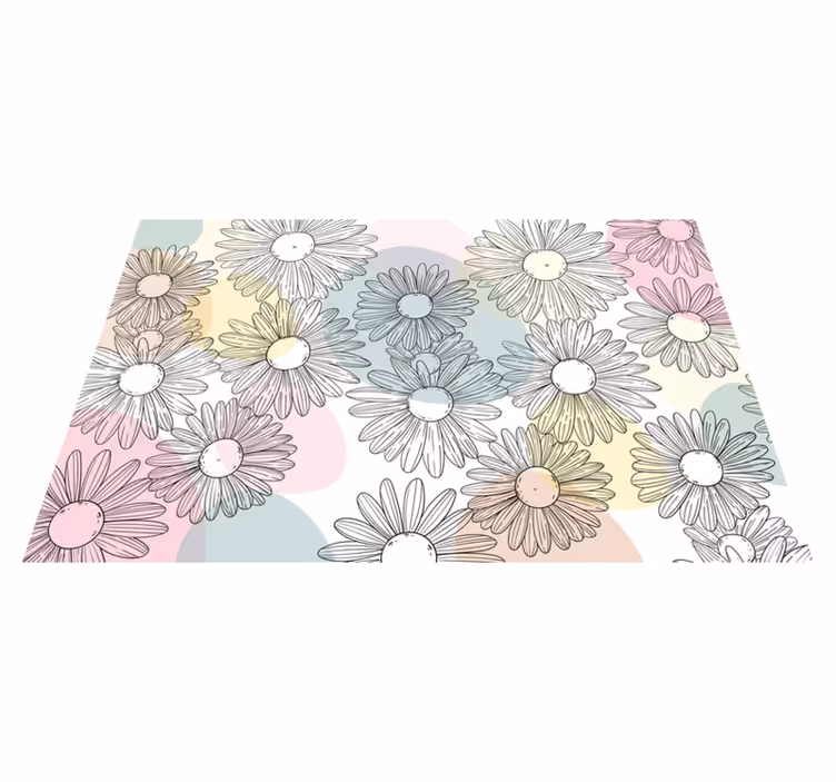 Alfombras vinílicas modernas Formas y flores de estilo kawaii - TenVinilo