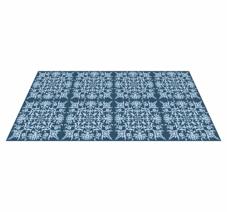 Alfombra vinílica flores Azul provincial francés - TenVinilo