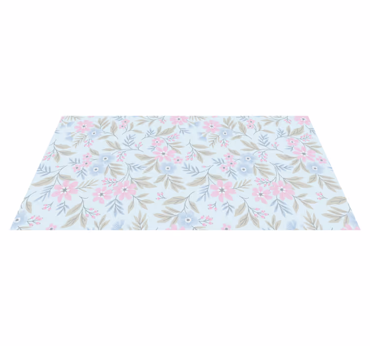 Alfombra vinilo flores diseño floral en tonos pastel - TenVinilo