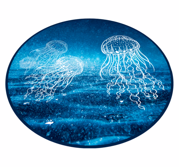 Alfombra de vinilo animal escena del océano de medusas - TenVinilo
