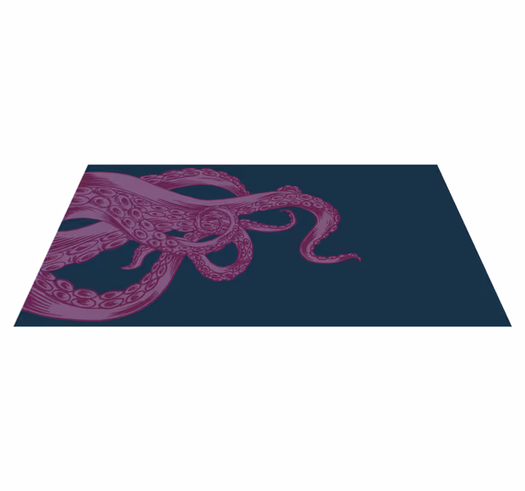 Alfombra vinílica de animales con diseño de pulpo - TenVinilo