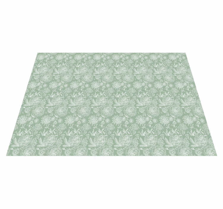 Alfombra vinílica flores superficie de elegancia floral - TenVinilo