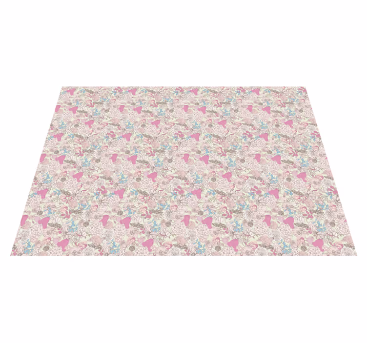 Alfombra vinílica flores patrón de helado floral - TenVinilo