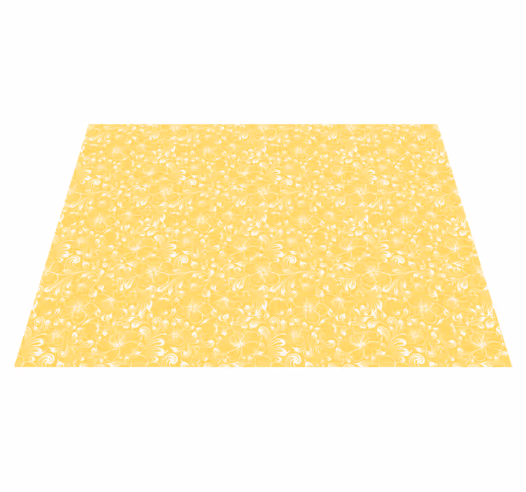Alfombra vinílica flores Estilo grandmillenial floral amarillo - TenVinilo