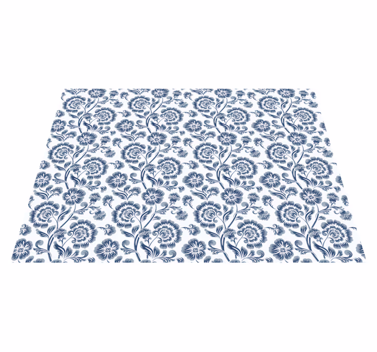 Alfombra vinílica flores patrón de elegancia floral - TenVinilo