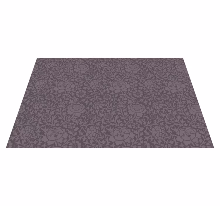 Alfombra vinílica flores patrón floral elegante - TenVinilo