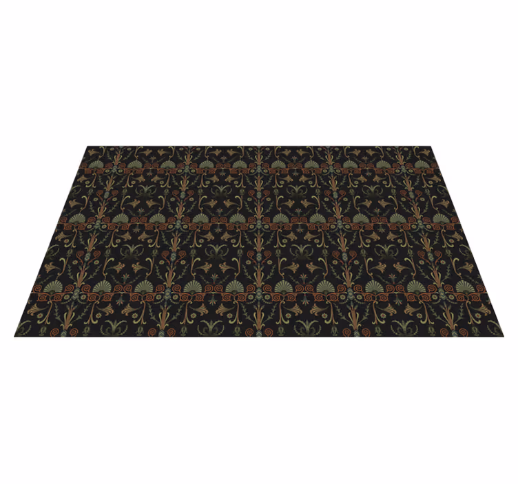 Alfombra vinílica vintage patrones botánicos adornados - TenVinilo