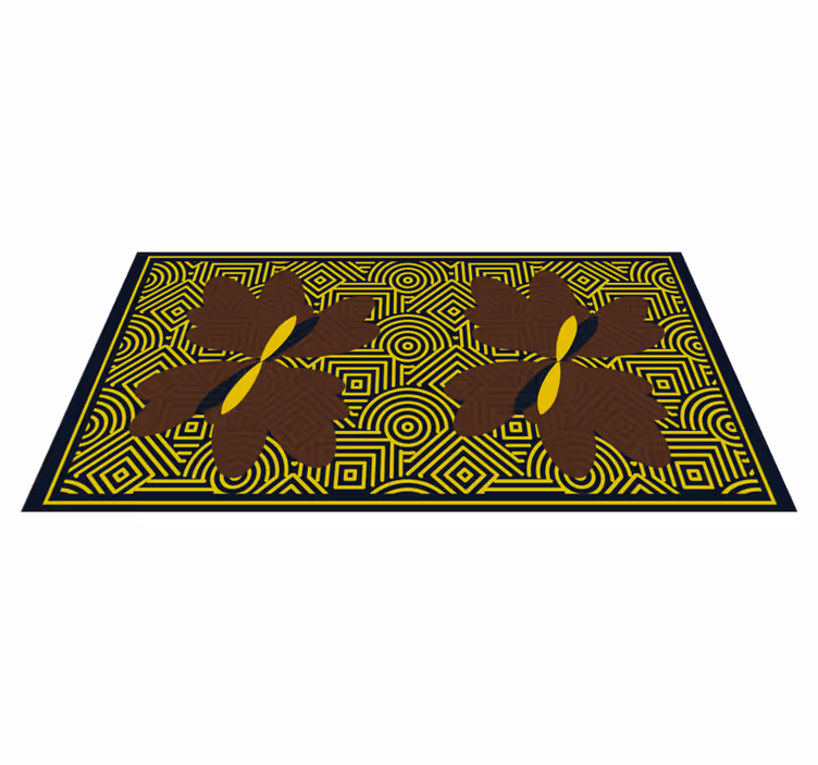 Alfombra vinílica geométrica contraste floral geométrico - TenVinilo