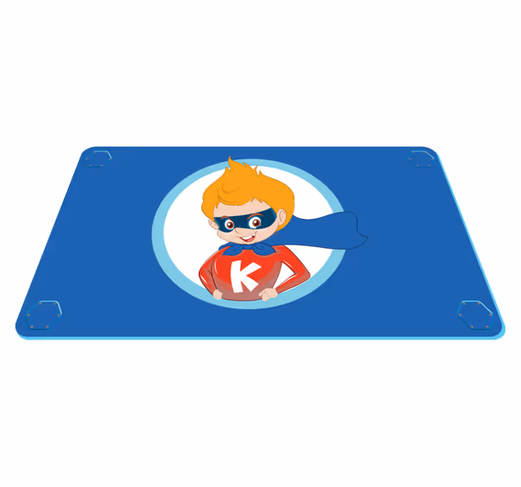 Alfombra vinílica infantil personaje de cartoon superhéroe - TenVinilo