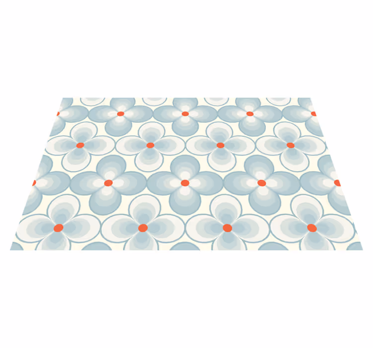Alfombra vinílica azulejos patrón de flor geométrica - TenVinilo