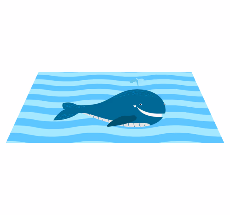 Alfombra vinílica infantil ilustración de ballena sonriente - TenVinilo