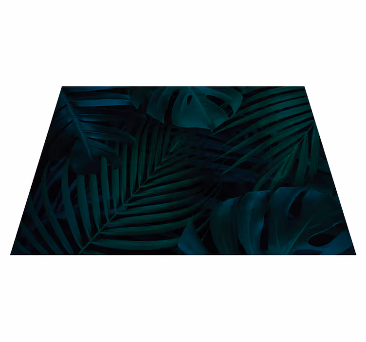 Alfombra vinílica flores follaje tropical - TenVinilo