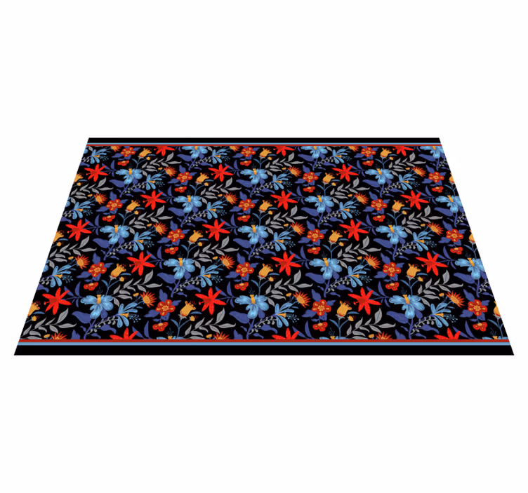 Alfombra vinílica flores elegancia botánica - TenVinilo