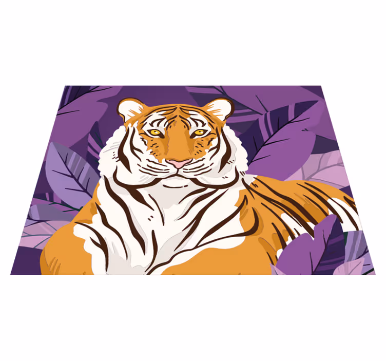 Alfombra vinílica de animales ilustración de tigre - TenVinilo