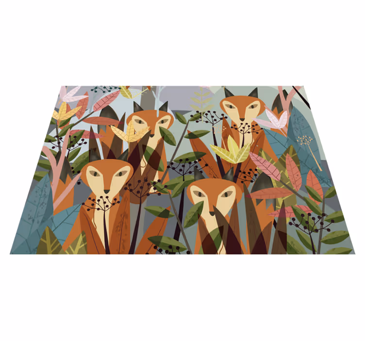 Alfombra vinílica de animales arte de la fauna del bosque - TenVinilo