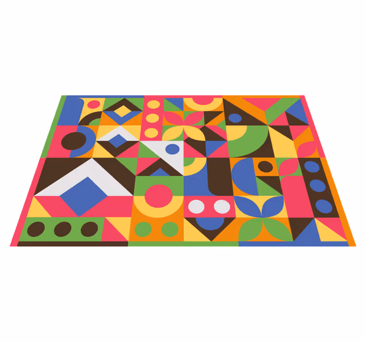 Alfombra vinílica geométrica salpicadura de formas - TenVinilo