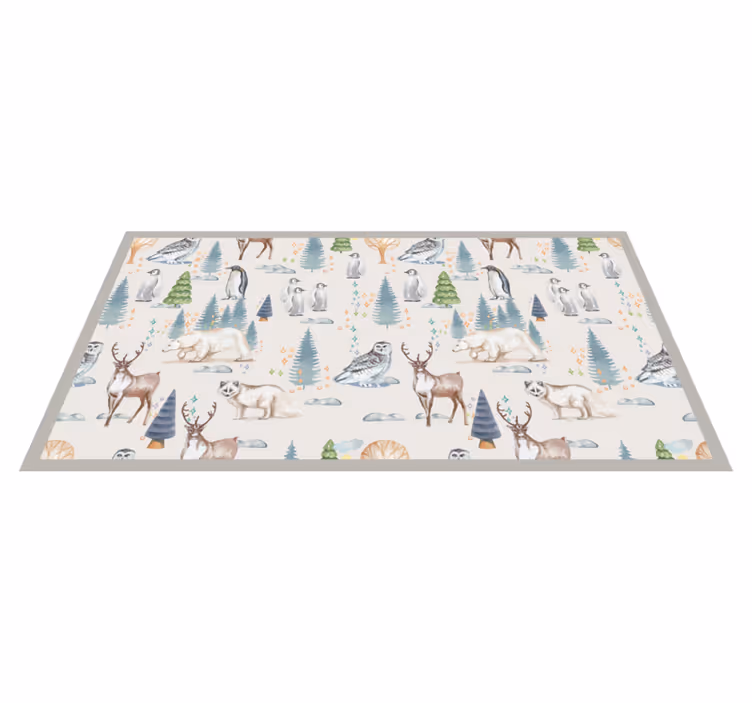Alfombra vinílica de animales fauna ártica - TenVinilo