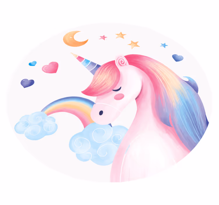 Alfombra vinílica infantil fantasía de unicornio - TenVinilo