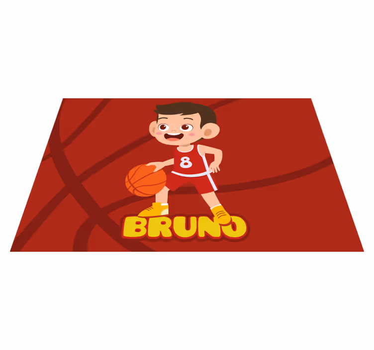 Alfombra vinílica personalizable personaje de baloncesto - TenVinilo
