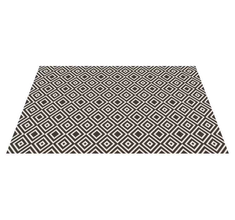 Alfombra vinílica geométrica motivo con patrón de diamantes - TenVinilo