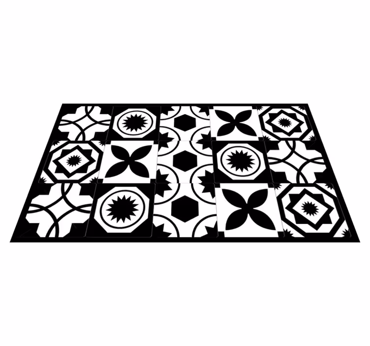 Alfombra vinílica hidráulica patrones contrastantes - TenVinilo