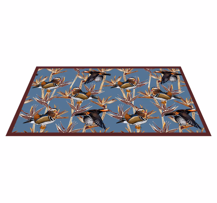 Alfombra vinílica de animales patrón de pato mandarín - TenVinilo