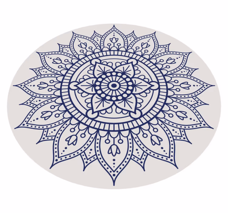 Alfombra vinílica circular mandala salón - TenVinilo