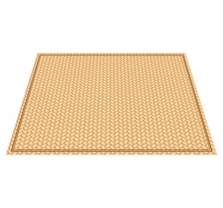 Alfombra vinílica comedor vintage mimbre - TenVinilo