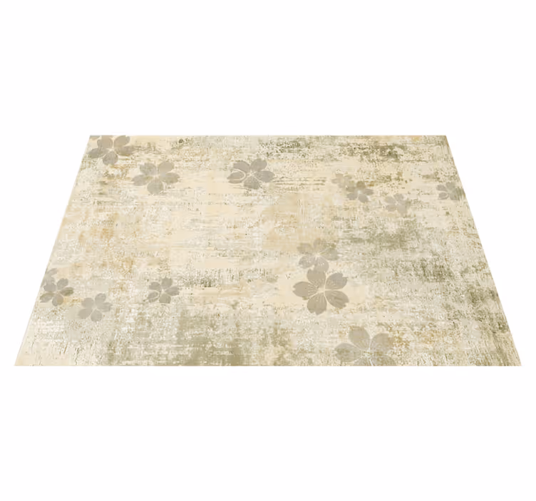 Alfombra vinílica salón sutil elegancia floral - TenVinilo