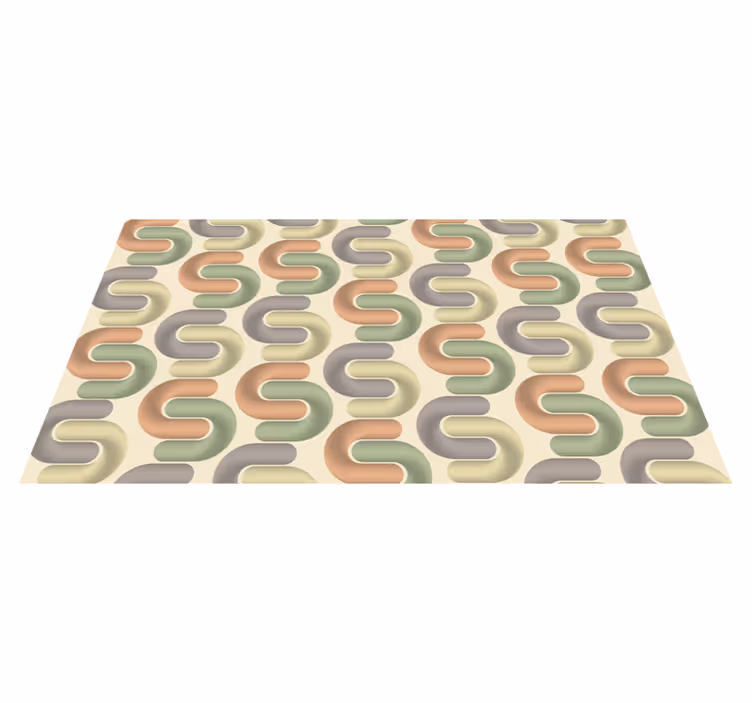 Alfombra vinílica salón patrones de colores curvos - TenVinilo