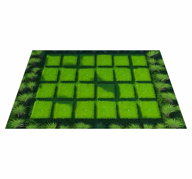 Alfombra vinilo naturaleza Suelo de césped en cubos - TenVinilo