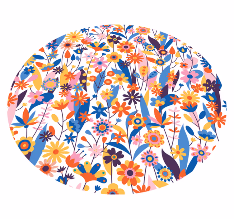 Alfombra vinilo naturaleza flores multicolores - TenVinilo