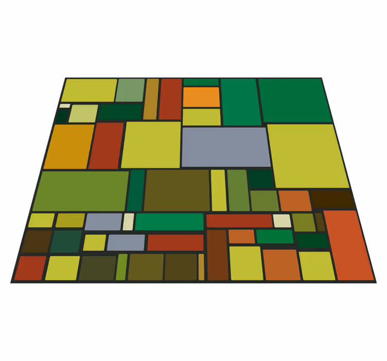 Alfombra de vinilo geométrica mosaico retro multicolor - TenVinilo